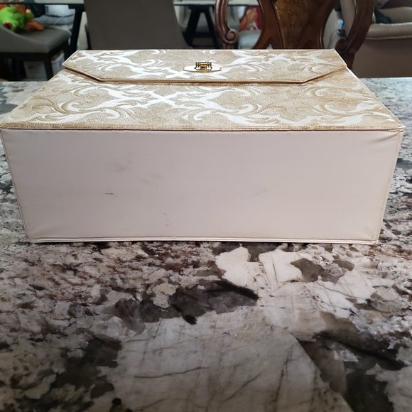 Vintage Viviane Woodard cosmetic carrying case large 12-in x9-in x 4-in clasp - Picture 12 of 15